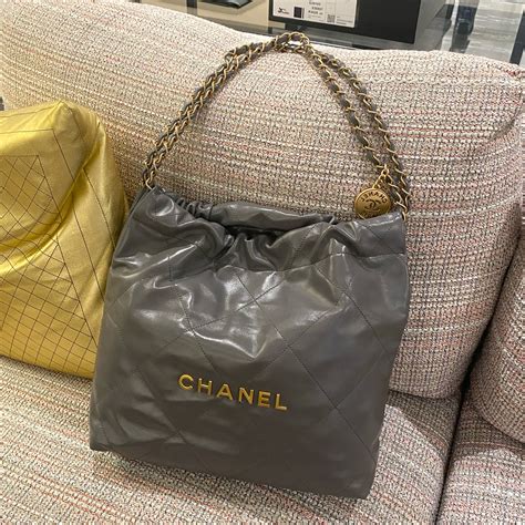 chanel handbags grey|Chanel 22 small handbag.